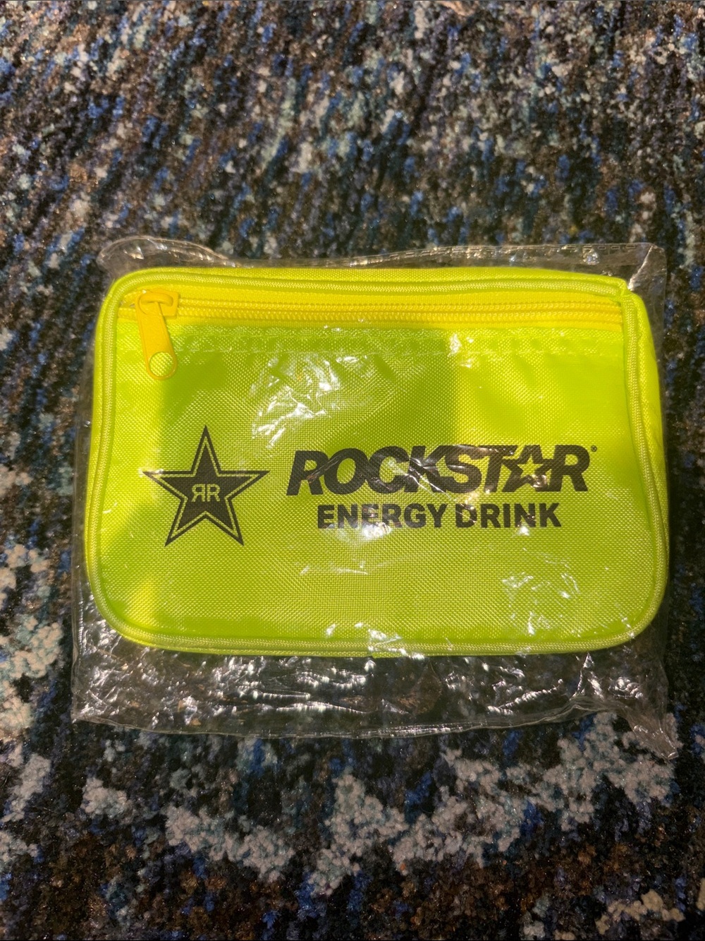 Rockstar Energy Drink Neon Yellow Zip Pouch